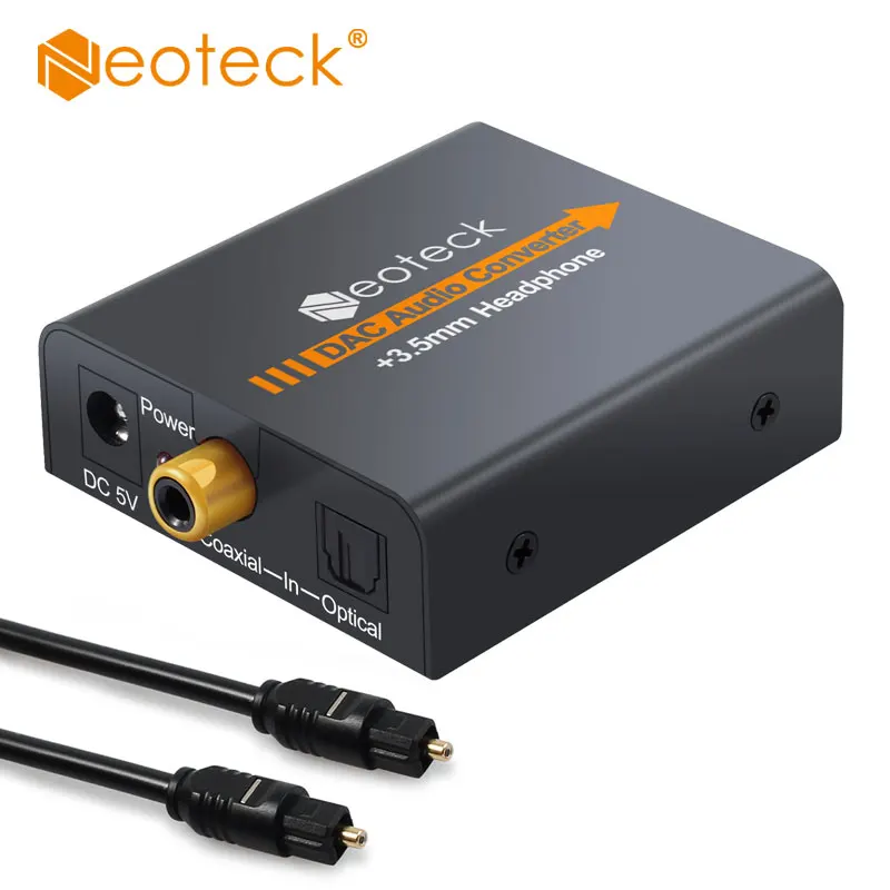 Neoteck DAC адаптер конвертер цифровой в аналоговый аудио коаксиальный Оптический RCA R/L конвертер с мм 3,5 мм Jack аудио выход - изображение