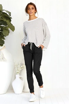 

Lace Up High Waist Female Pencil Pants Ladies Bandage Trousers Solid Color Women Autumn Spring Fashion Street Wear
