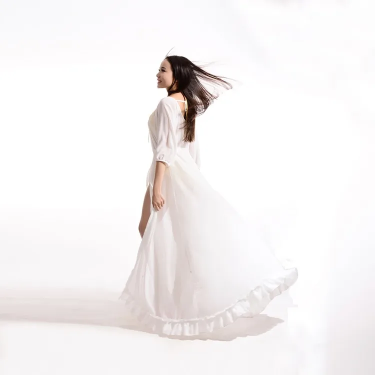 Белое длинное платье для беременной Макси платье для беременных женщин Модный реквизит для фотосъемки необычный костюм фотосессия ночная рубашка Летний стиль