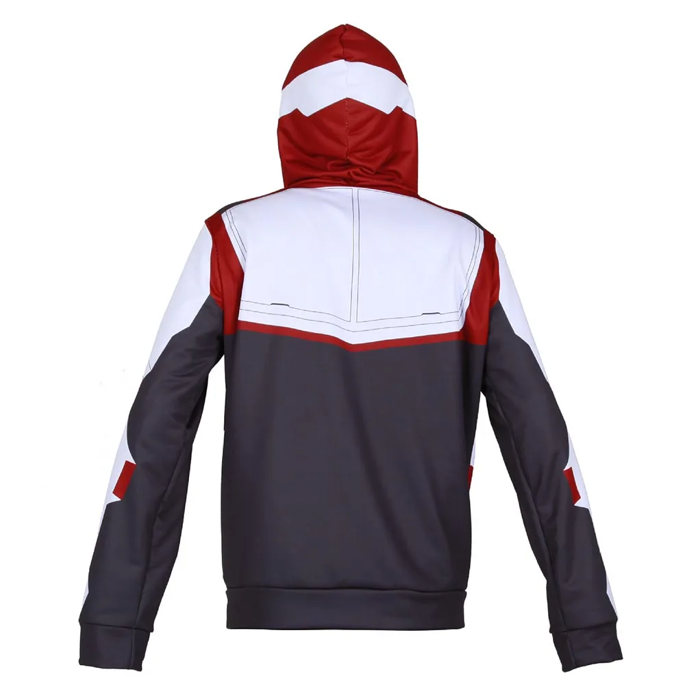 Avengers Endgame Jacket Quantum Realm Suit Inspired Lightweight Zip-up Hoodie Superhero Cosplay Costume for Adult Kids