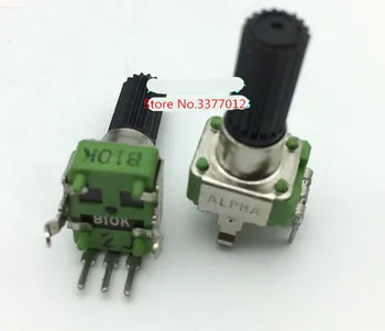 

5pcs/lot ALPHA switch RK09 potentiometer vertical B10K shaft length 17mm thick flower handle Professional acoustic potentiometer