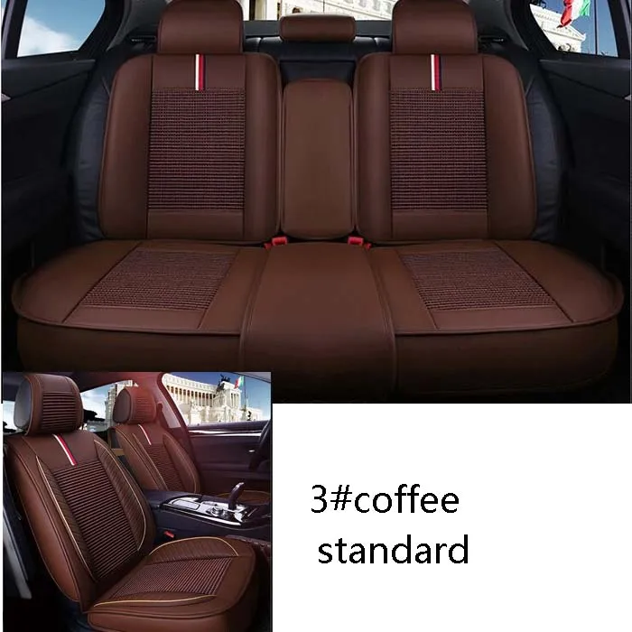 3 coffee standard Чехол для автомобильного сиденья rete, полный комплект, универсальный, подходит для 5 сидений, внедорожников, седанов, передних/задних сидений, коврики из льняной ткани, дизайн в полоску - Название цвета: 3 coffee standard