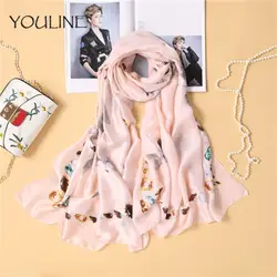 YOULINE новый шарф Для женщин Стрекоза Вышивка шарфы палантины хиджаб гладкой платки шаль дамы платок AS73