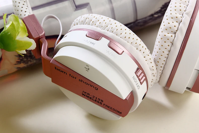 JKR-219B Wireless Bluetooth Headphone Folding Stereo Music Headset with Mic TF FM Radio Headphone Earphone for Smart Phones PC