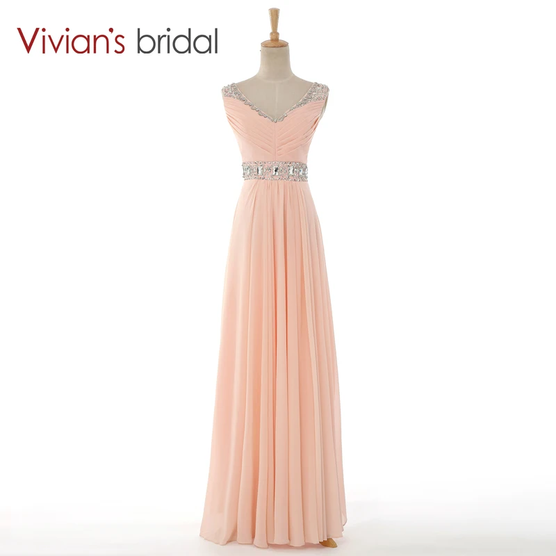 Vivian's Bridal сексуальные шифоновые длинные платья с треугольным вырезом обшитые