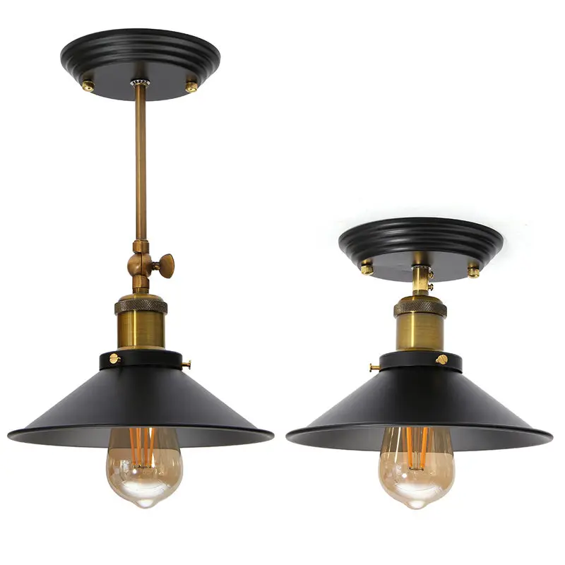 

Vintage Pendant Light Retro Industrial Iron Lamp Holder Cover Lighting Fixture American Aisle Decor Lights Lamp Edison Bulb 220V