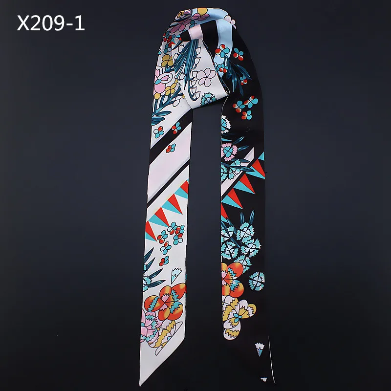 Дизайн 120 см цветочный принт женский маленький шелковый шарф роскошный бренд сумка ленты модный головной платок Горячая Распродажа длинные шарфы