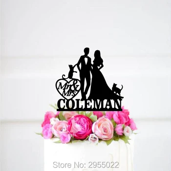 

Personalised Mr & Mrs Wedding Cake Topper,Personalized Wedding Cake Topper Last name Cake Topper,Wedding pets style cake topper