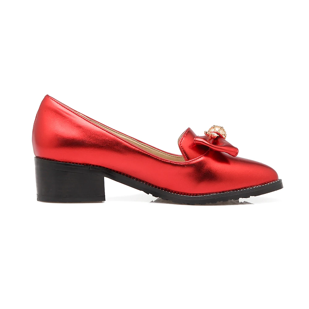 PQECFS/Большие размеры 31-45; высококачественные демисезонные модные женские туфли-оксфорды с бантиком-бабочкой; 4 цвета