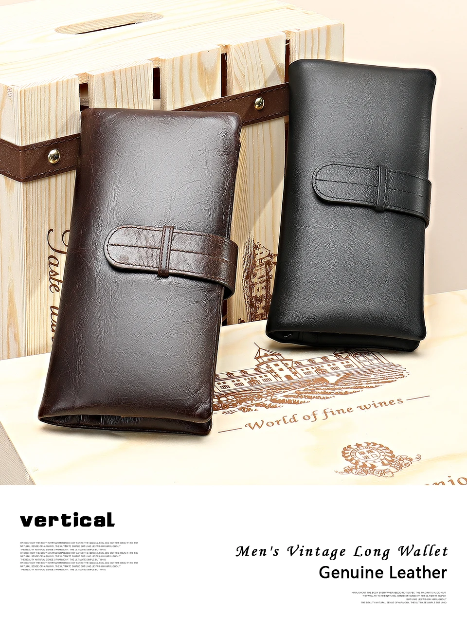 8 Wallet Men Leather Man Wallets Purse for Card Holder Men 's Wallet Clutch with Coin Pocket Slim Long Male Money Bag