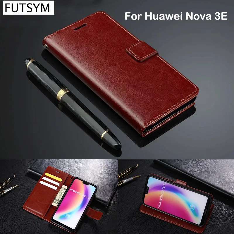 Флип Бумажник телефон чехол для huawei Nova 3E кожаный Роскошный ультра тонкий