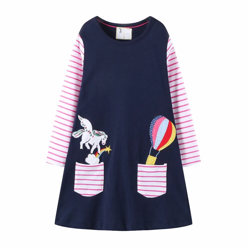 

Girls Dress Penguins Long-Sleeve Dresses 2018 Autumn Appliques Princess Dress Brand Kids Baby Girls Clothes Hot YF37