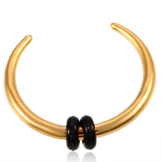 Surgical Steel Mixed Colors OX Hoop Pincher Round Tapered Septum Nose Ring Ear Cartilage Piercing Earring 14g&16g