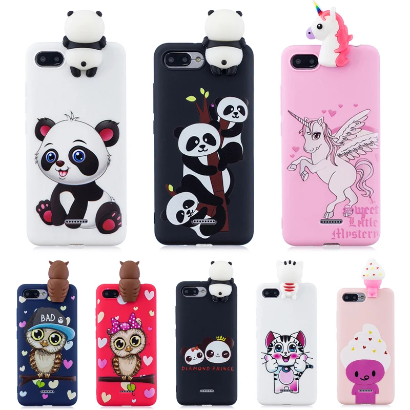 

For xiaomi redmi 6a Case 3D Unicorn Panda Owl Silicone TPU Case Cover On For Redmi 6A xiomi redmi 6a Case Cover Coque