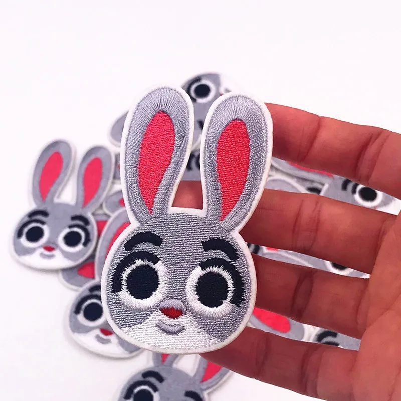 

10PCS Bunny Rabbit Parches Embroidery Iron on Patches for Clothing DIY girls Stripes Clothes Stickers Sewing on Appliques badge