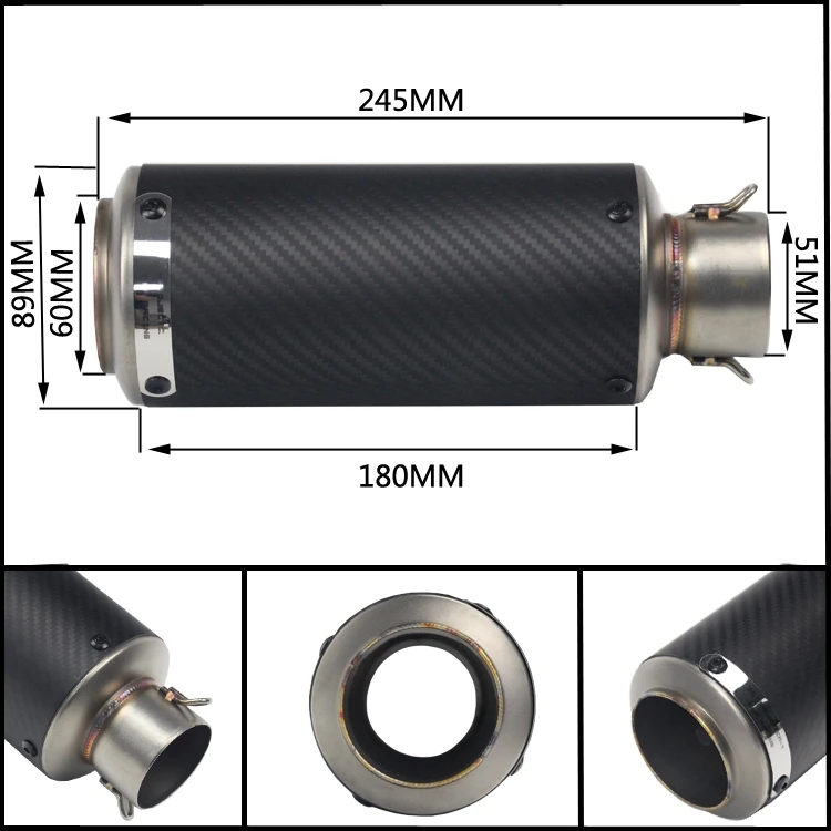 Мотоцикл выхлопной трубы скутер изменение 60 мм/51 мм глушитель труба для Kawasaki ER6N для BMW S1000RR