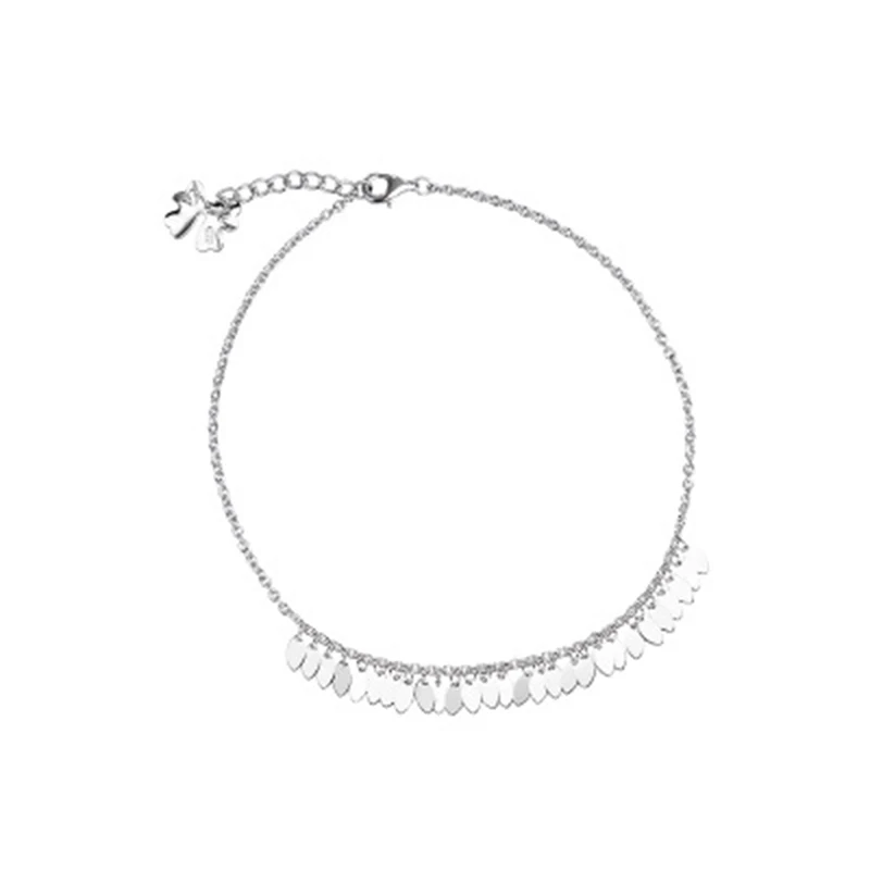 Qevila Bohemian Anklets for Women men Summer beach S925 Sterling Silver Simple leave Ankle Bracelet enkelbandje on leg Barefoot (1)