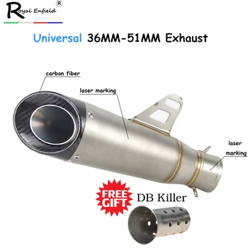 

Universal 36MM-51MM Modified Motorcycle Exhaust Muffler with DB killer FZ6 YZF R1 R6 R3 MT07 zx6r z800 z900 mt09 fz09 gsxr750