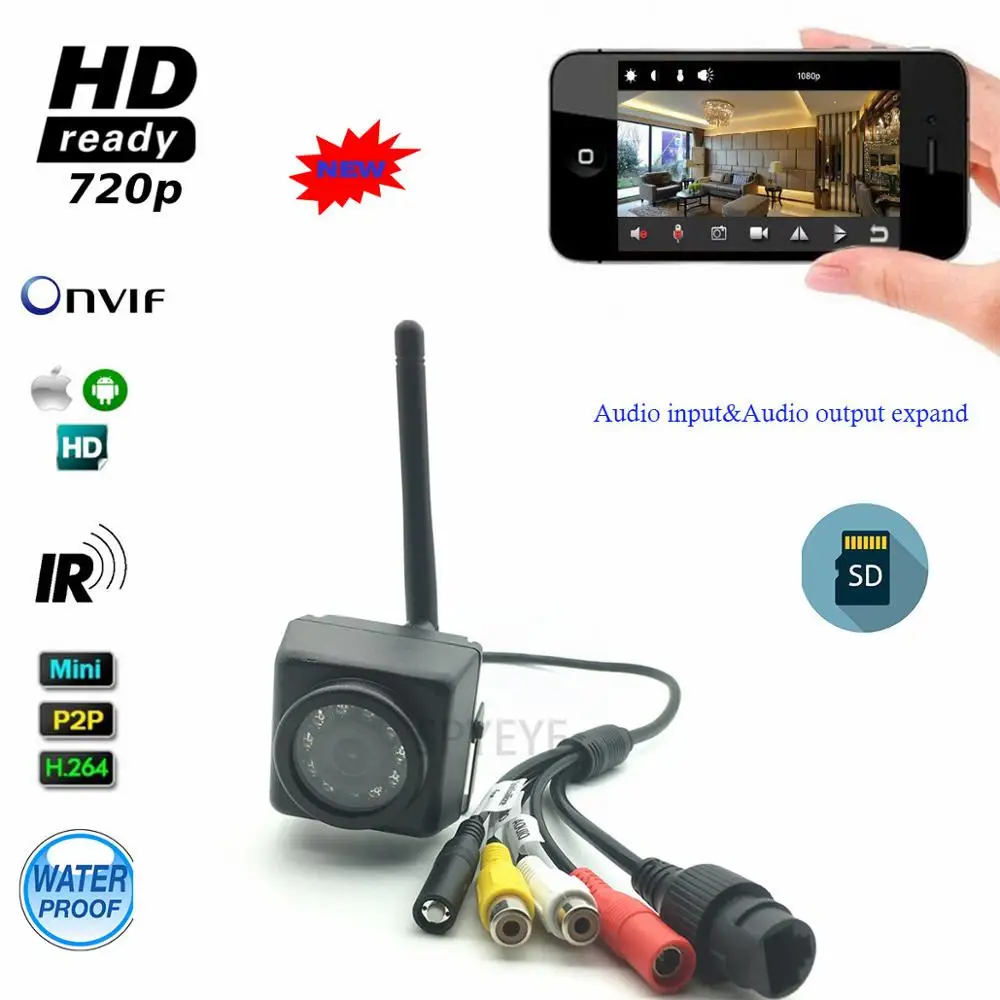 720P HD Night Vision IR-Cut Mini IP Camera Outdoor Onvif P2P Wifi SD Card Slot CCTV Cam Security For Remote Audio Input&Output 720P HD Night Vision IR-Cut Mini IP Camera Outdoor Onvif P2P Wifi SD Card Slot CCTV Cam Security For Remote Audio Input&Output