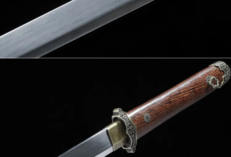 Japanese Katana Sword 1060 Carbon Steel Sharp Kirihaddukuri Straight Blade Sword Full Tang Bo-hi Cutting Knife Decorative samur