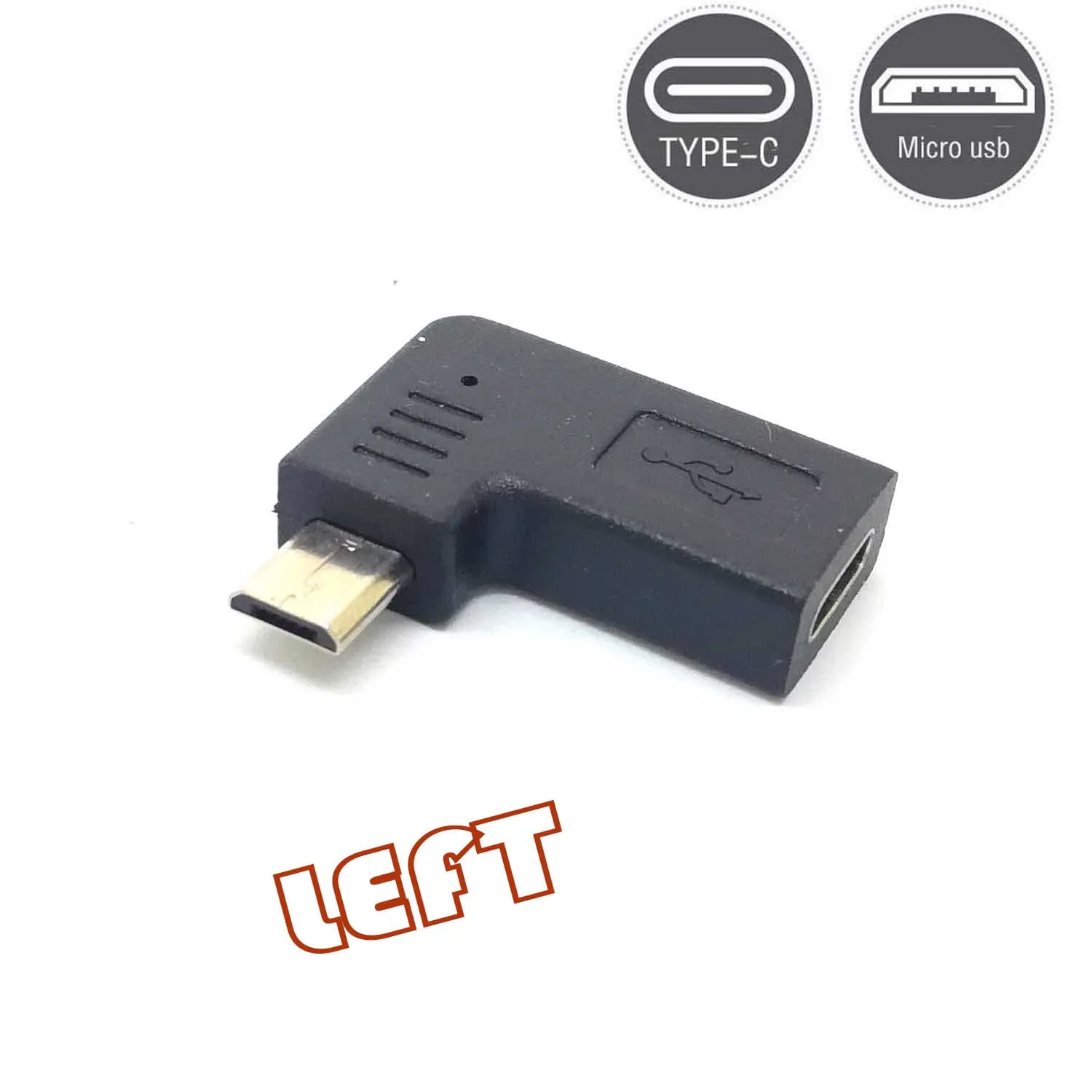 90 angle Type-C Female To Micro-B Micro male USB Charger Data otg cable adapter oy usb aux adapter usb c b cable usb mini cable