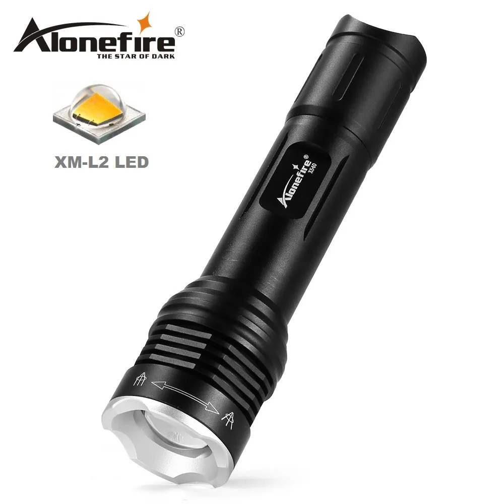 

AloneFire X540 XM L2 LED Flashlight For Rechargeable LED Flashlight Torch 18650 LED Light Beam Tactical Zoomable Flashlight