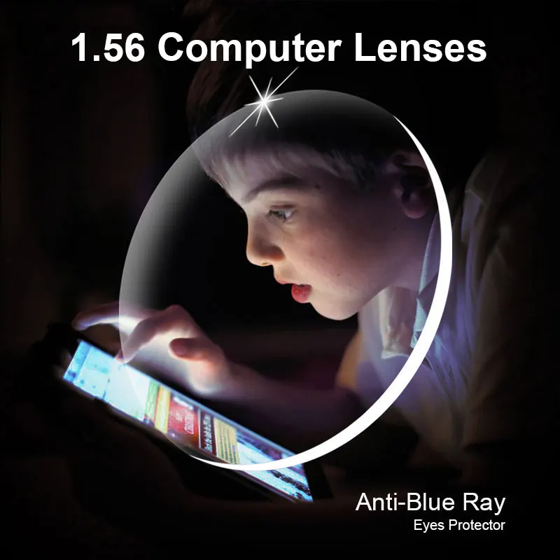Online 1,56 azul Ray receta anteojos ópticos lentes para gafas 1 par Rx capaz de lentes libre Asamblea con gafas de Marco
