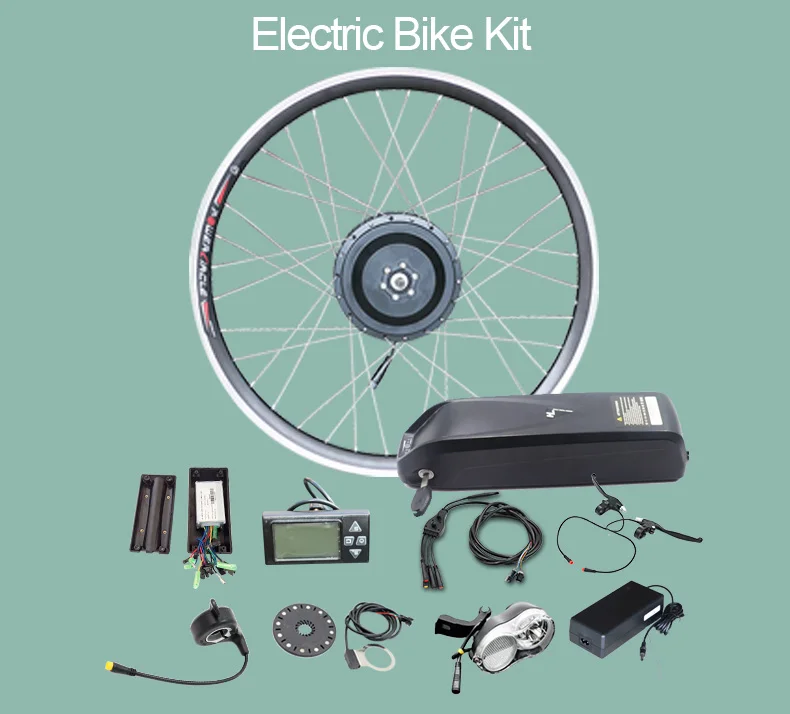 Cheap 48v 500w electric bike kit 52v14a samsung lithium battery electric bicycle conversion kit 48v motor wheel for e bike kit 1