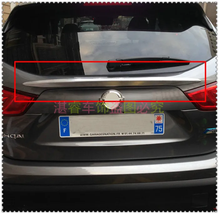 

FREE SHIPPING CHROME REAR TRUNK LID COVER TAILGATE TRIM HATCH DOOR HANDLE MOLDING BOOT FOR NISSAN QASHQAI 2014 2015 2016