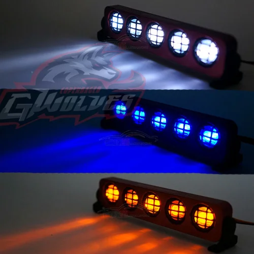 Kopen GWOLVES 5 mode Aluminium flash Strobe helderheid LED Licht 1 10 1 8 1 5 Traxxas HSP HPI Monster Korte Truck Rally Crawler rc onderdelen