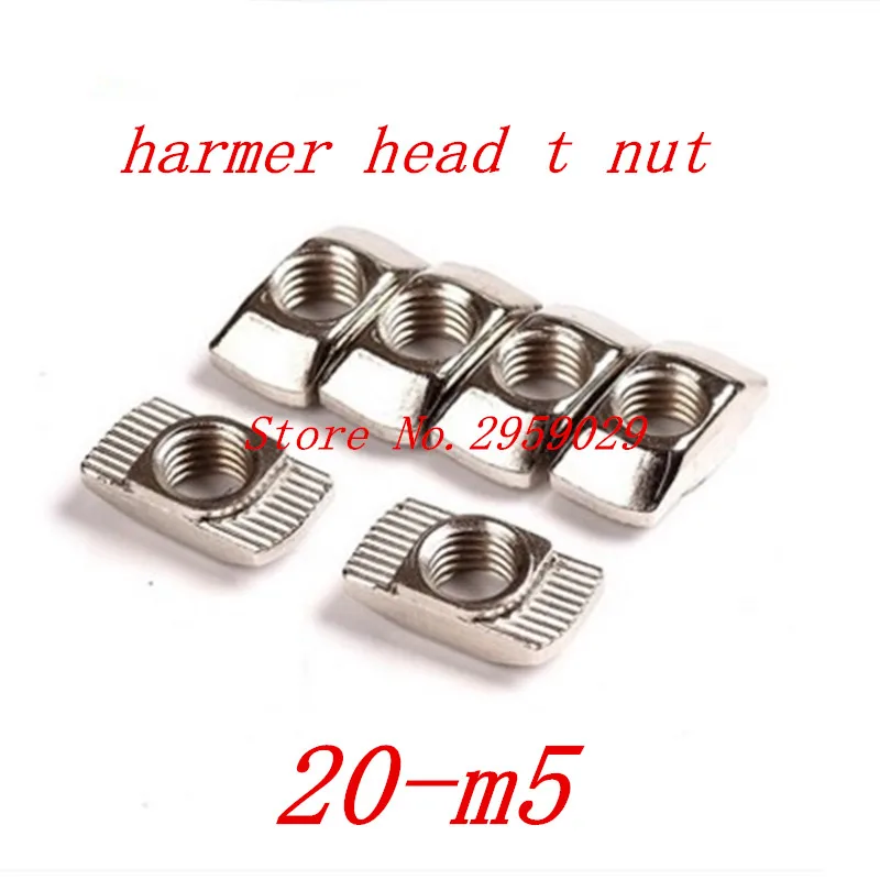 2000pcs 20 M5 500pcs 20 m4 T Nut Hammer Nut Carbon Steel Nickel Plated