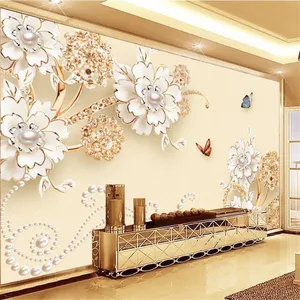 Custom wallpaper 3d murals butterfly love flower jewelry 5D TV background wall papers home decor papier peint mural 3d wallpaper