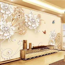 Custom wallpaper 3d murals butterfly love flower jewelry 5D TV background wall papers home decor papier peint mural 3d wallpaper custom 3d wall murals wallpaper mosaic tile abstract art wall painting living room tv backdrop wall paper papier peint mural 3d
