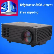 China Stock 3D Projector 1080P HD Digital Home Theater Multimedia LED proyector 2000 lumens USB HDMI 3D projektor 1500:1