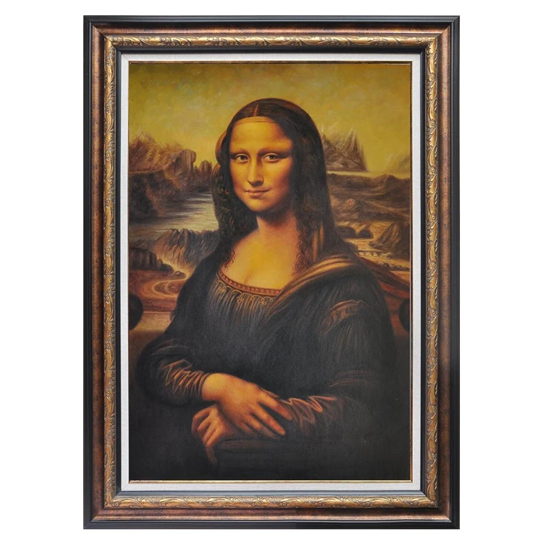 رسمت باليد إيطاليا الشهيرة الاستنساخ ليوناردو دافنشي الموناليزا قماش اللوحة ديكور المنزل جدار الفن صورة Canvas Painting Painting Reproductionhand Painted Aliexpress