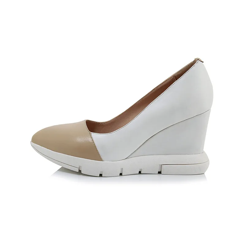 Karinluna Hot Sale 2019 Wholesale Pointed Toe Slip On Summer Pumps Woman Shoes Platform Wedge High Heels Shoes Woman Pumps