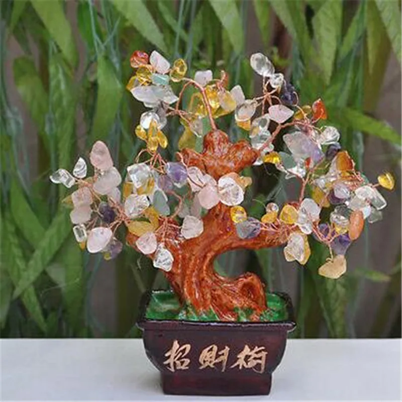 

AAA + + + lucky tree!!!Natural colored crystal gem tree reiki tree for the Christmas tree