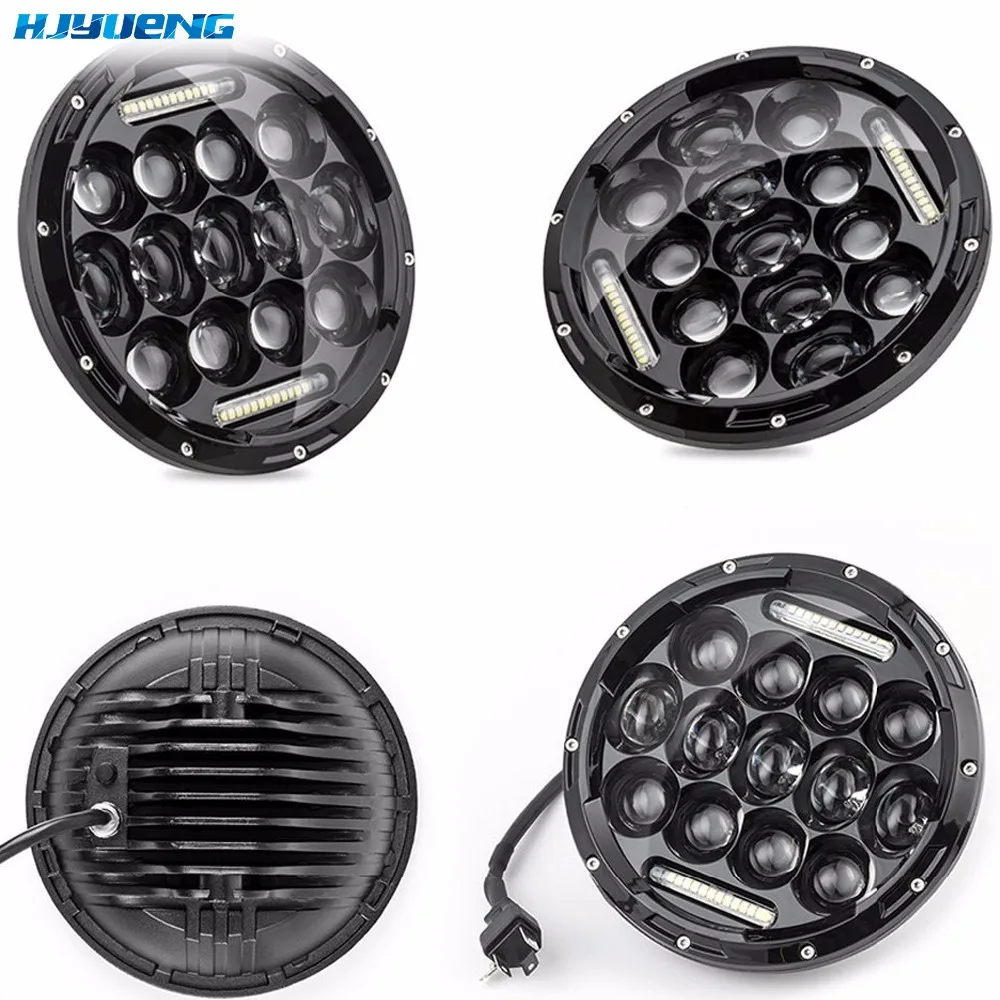 75 Вт для Jeep Wrangler 7 дюймов Круглая светодиодная фара Halo Ring Angel Eye DRL Янтарный