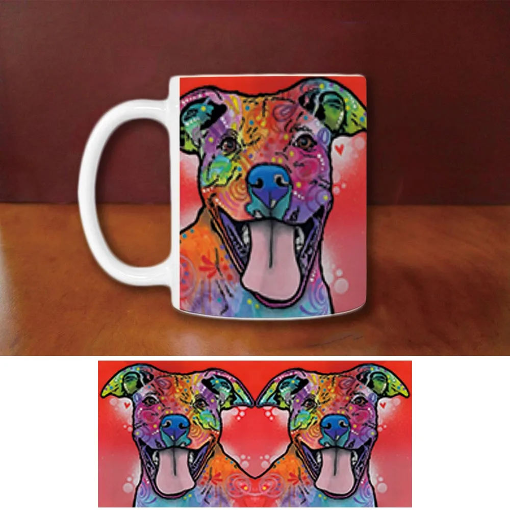 

Fashion Pitbull Coffee Mugs Funny Pet Dog Creative Animal White Ceramic Mug Custom Birthday Gifts For Family Friends Children