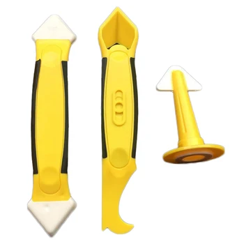 

Quality 1 set Angle Sealant Scraper Grout Caulk Kit Blind Angle Rubber Shovel 3 In 1 Window Seam Cleaning Tools