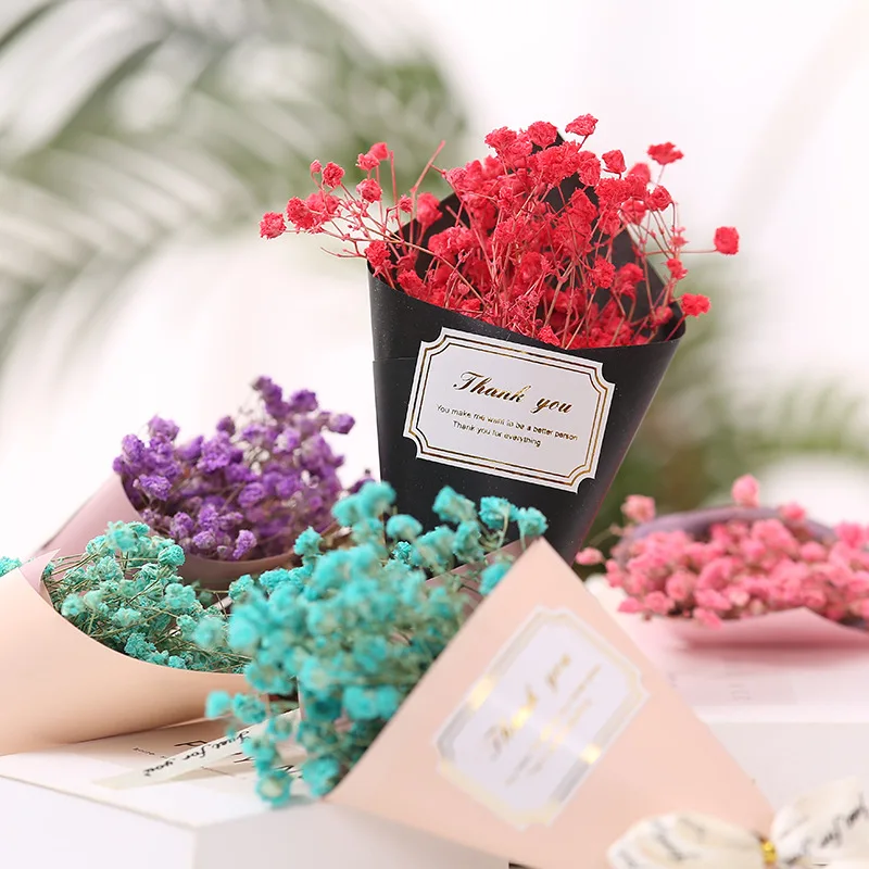 $2.13 E-doo Mini Dried Bouquet Handmade Lavender Flower Artificial Forget-me-not Bouquet for Photo Props Home Decor