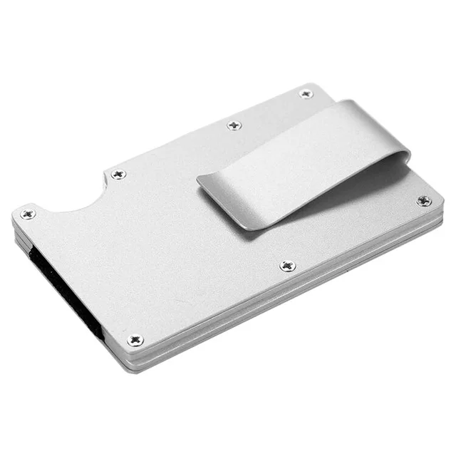 Серебристый RFID Blockin кредитный держатель для карт ID Чехол кошелек мужской женский алюминиевый бизнес-банк держатель для карт защитный кошелек - Цвет: Серебристый