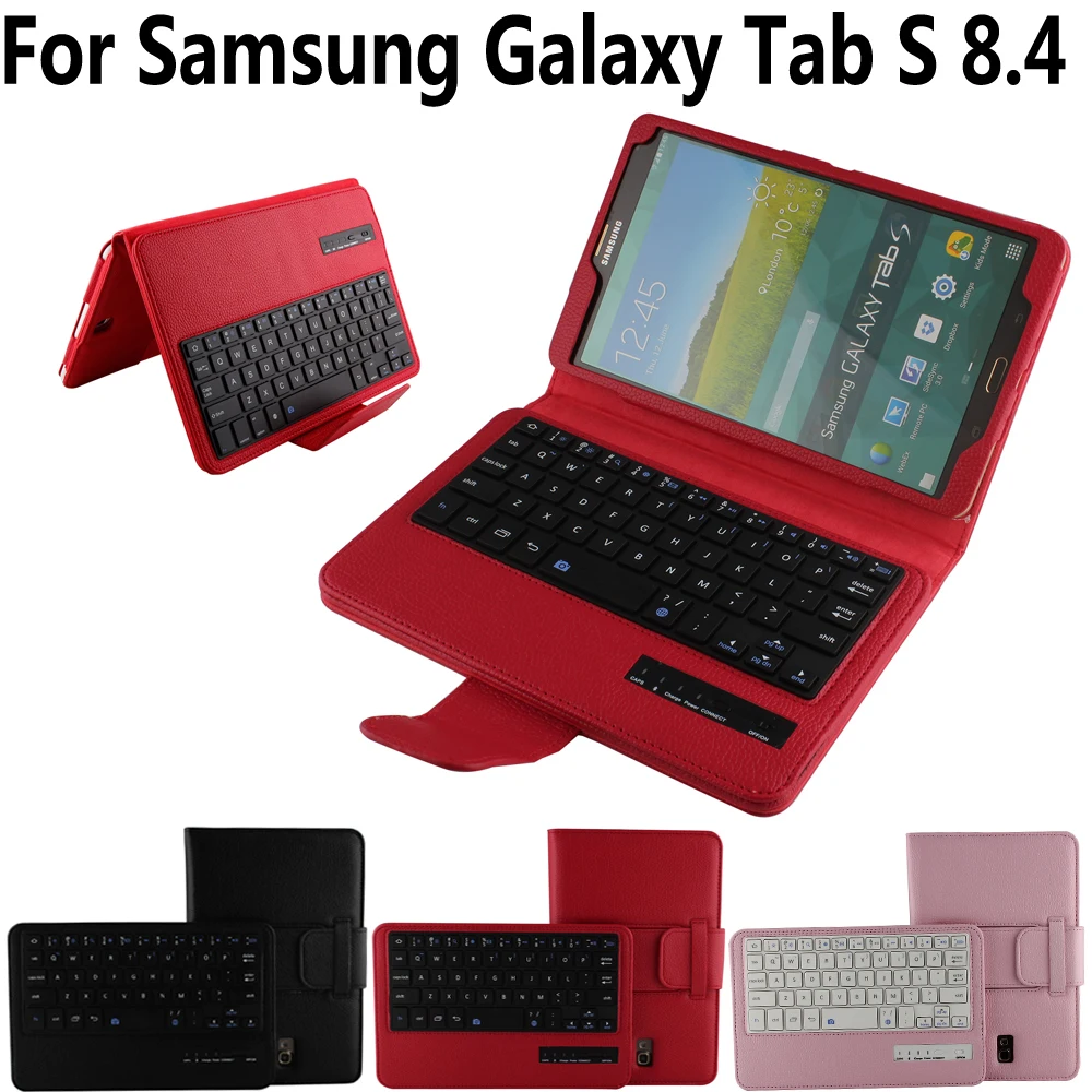 

Remove Detach Wireless Bluetooth Keyboard Case Cover for Samsung Galaxy Tab S 8.4 T700 T705 Tablet Funda Shell with Stylus Pen