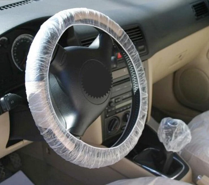 disposable car steering wheel cover clear plastic Universal waterproof anti dust for repair etc