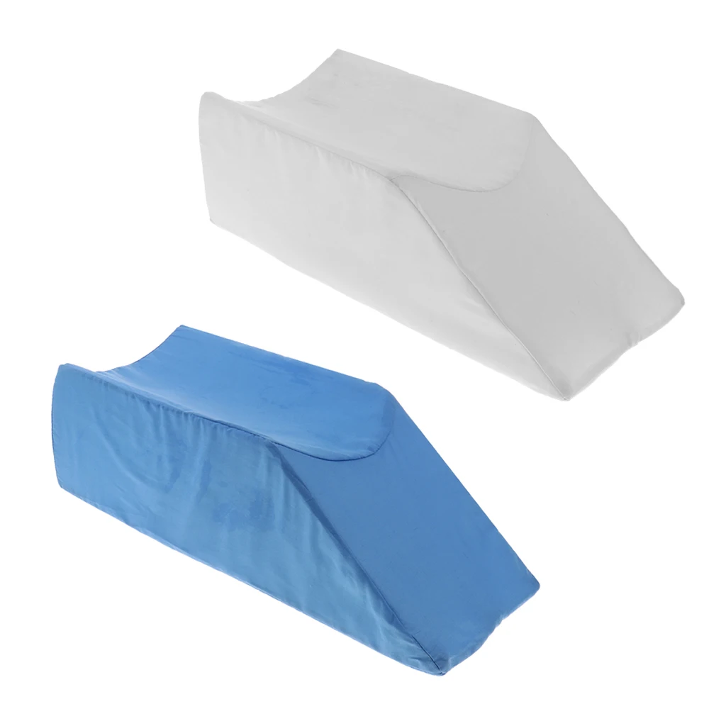2 Pieces Foam Leg Knee Ankle Sleeping Rest Elevator Cushion Injury Pain Pressure Relief Support Elevation Pillow Blue+White