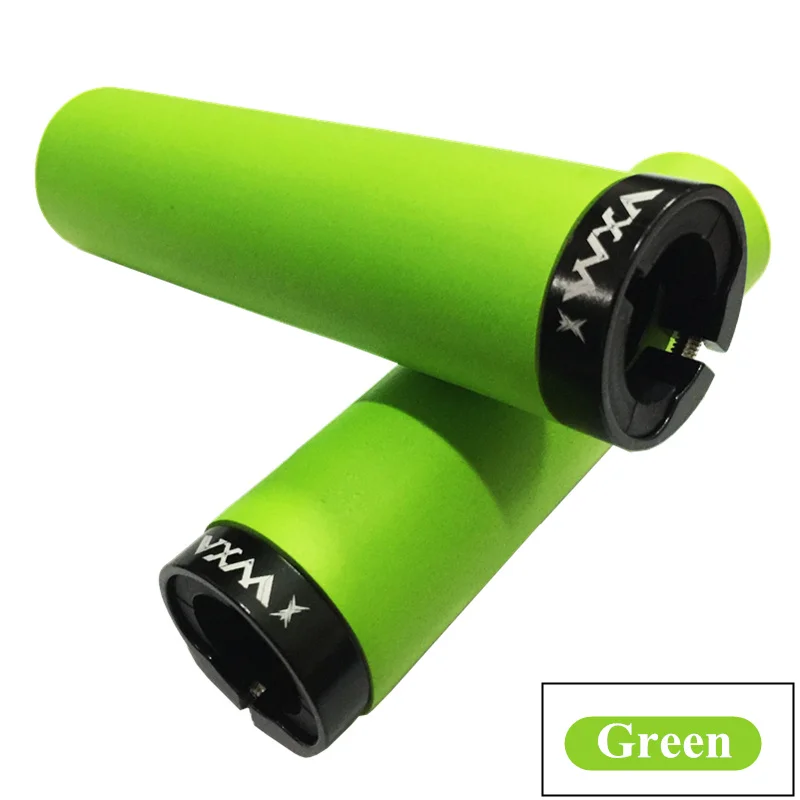 VXM руль велосипеда силиконовые ручки MTB DH один замок ручки с бар вилки амортизирующие ручки для углеродного велосипеда части велосипеда - Цвет: VXM LOCK Green