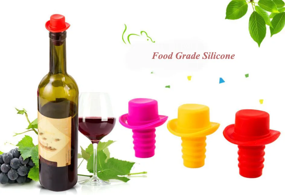 

1 Pcs Hat Silicone Vacuum Bottle Stoper Liquor Outlet Wine Stop Bottle Liquor Outlet Wine Stop Flow Drain Cap Bottle Cover #OR