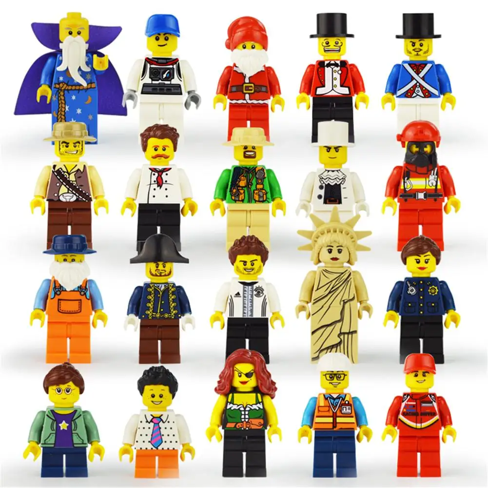 

20pcs/lot Building Blocks 20 Types Urban Professional Dolls Children Educational People Figure Building Blocks DIY Assemble Doll
