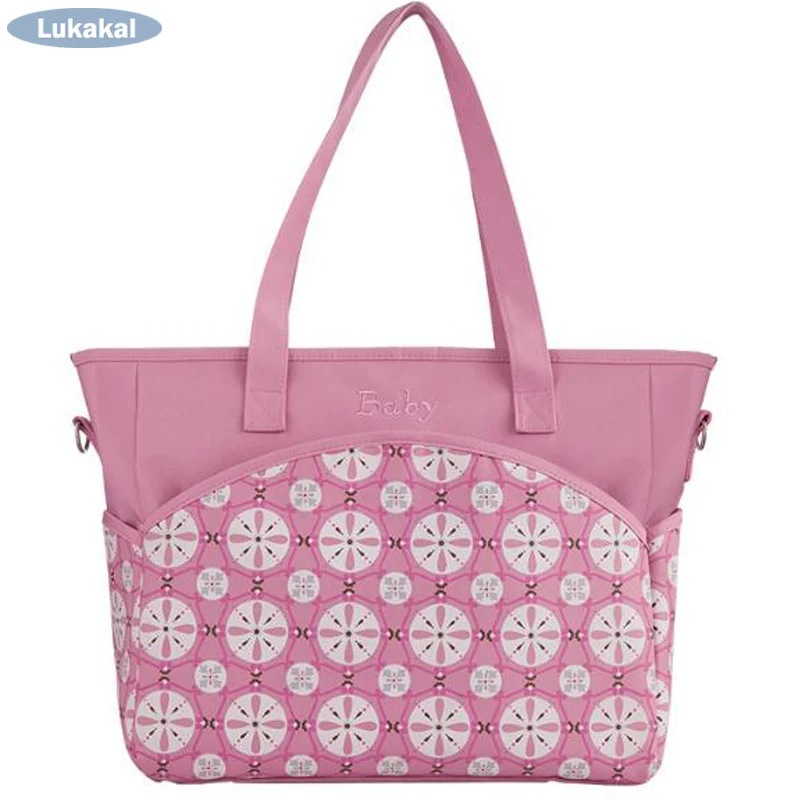 

Waterproof Baby Diaper Bag Floral Printing Fabric 2018 Mummy Maternity Bag Large Capacity Baby Nappy Nursing Bag for Baby Care