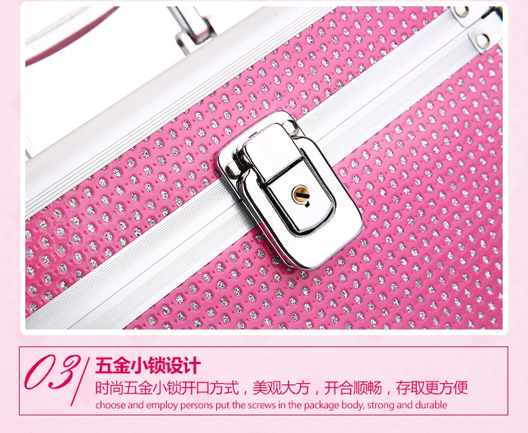 Профессиональная сумка для макияжа Для женщин косметичка высокое качество алюминиевый сплав женский корейский органайзер для косметики